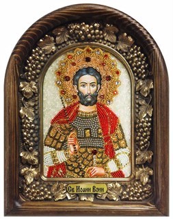 Икона Святой мученик Иоанн Воин бисер 244263