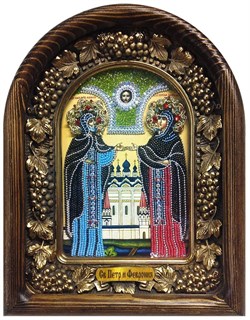 Икона Святые благоверные Петр и Феврония бисер 244265
