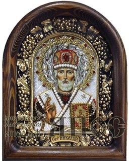 Икона Николай Чудотворец бисер 244412