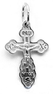 Крест православный серебряный с родием 1.75гр 252842