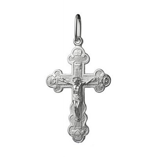 Крест православный серебряный с родием 2.19гр 252817