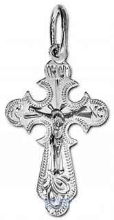 Крест православный серебряный с родием 2.02гр 252823