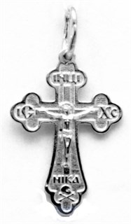 Крест православный серебряный с родием 1.73гр 252838