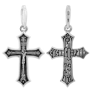 Крестик православный Спаси и сохрани серебряный 2.69гр 252556