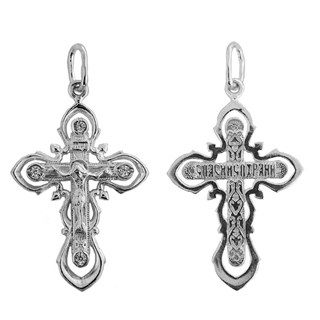 Крестик православный Спаси и сохрани серебряный 1.68гр 252587