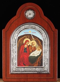Икона настольная 9х12 фигурная канвас Рождество Христово 238938