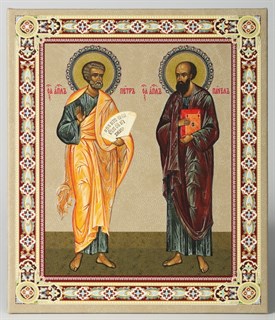 Икона настольная 10х12 на подставке объемная Петр Павел 238844