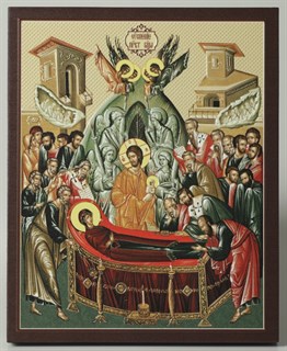 Икона на дереве 13х15 объёмная Успение Богородицы 238347