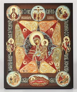Икона на дереве 13х15 объёмная Неопалимая Купина 238290