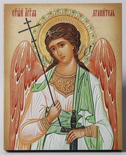 Икона на дереве 13х15 объёмная Ангел-Хранитель (поясной) 238228