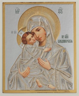 Икона на деревянном планшете 8х11 конгрев (10мм) Владимирская Божья Матерь 238201