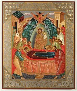 Икона на деревянном планшете 30х40 ПВХ Успение Богородицы 238178
