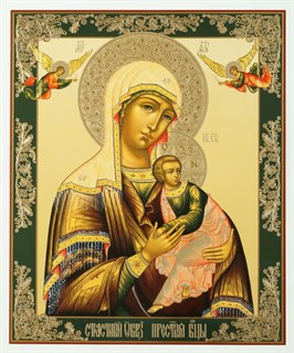 Икона на деревянном планшете 30х40 ПВХ Страстная Божья Матерь 238161