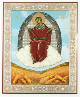 Икона на деревянном планшете 30х40 ПВХ Спорительница хлебов 238156