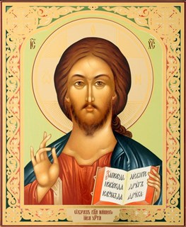 Икона на деревянном планшете 30х40 ПВХ Спаситель 28 238151