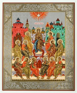 Икона на деревянном планшете 30х40 ПВХ Сошествие Святого Духа 238138