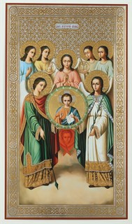 Икона на деревянном планшете 30х40 ПВХ Собор Архистратига Михаила 238134