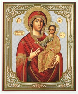 Икона на деревянном планшете 30х40 ПВХ Смоленская Божья Матерь 238133