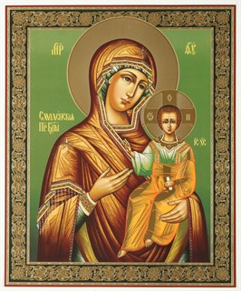 Икона на деревянном планшете 30х40 ПВХ Смоленская Божья Матерь 238132