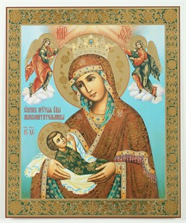 Икона на деревянном планшете 30х40 ПВХ Млекопитательница Божья Матерь 238077
