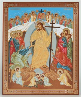 Икона на деревянном планшете 30х40 ПВХ Воскресение Христово 36 238025