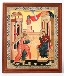 Икона на деревянном планшете 30х40 ПВХ Благовещение 238003