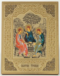 Икона на деревянном планшете 21х32 конгрев Троица (Рублевская) 237995