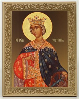 Икона на деревянном планшете 21х32 конгрев Екатерина Александрийская вмч. 237959