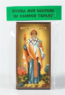 Икона на дереве 6х12 канвас ярлык Спиридон Тримифунтский 237849