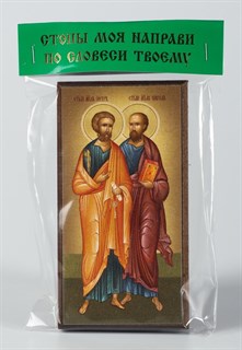Икона на дереве 6х12 канвас ярлык Петр Павел 237844