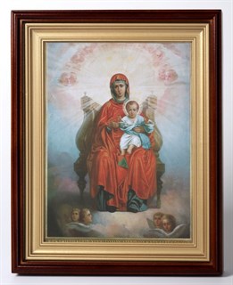Икона в киоте 18х24 пленка Богородица на троне 236890