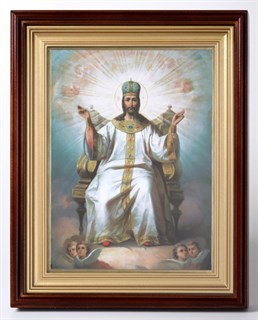 Икона в киоте 18х24 пленка Спас на троне 236889