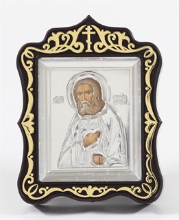 Икона в рамке 6х7 резной Серафим Саровский 236794