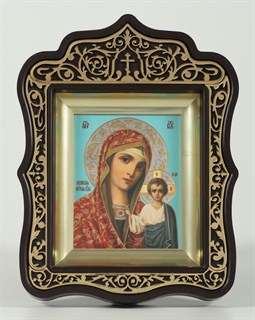 Икона в рамке 11х13 фигурный пластмассовый Казанская Божья Матерь 236746