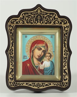 Икона в рамке 11х13 фигурный пластмассовый Казанская Божья Матерь 236744