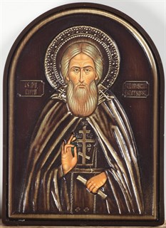 Икона в рамке 9х12 арочная Сергий Радонежский 236707