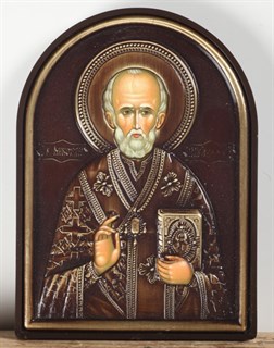 Икона в рамке 9х12 арочная Николай Чудотворец 236704