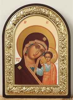 Икона в рамке 9х12 арочная Казанская Божья Матерь 236632