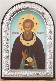 Икона в рамке 6х9 арочная Сергий Радонежский 236549