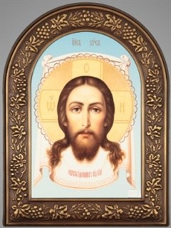 Икона в рамке 18х24 арочная патинирование Спас Нерукотворный 236537
