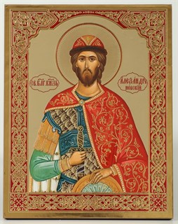 Икона в деревянной рамке 24х30 конгрев Александр Невский 3 234734