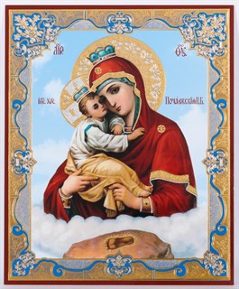 Икона Почаевской Божьей Матери в деревянной рамке 11х13 235069