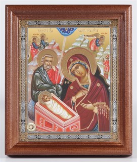 Икона в деревянной рамке 11х13 БЗГ Рождество Христово 36 235181