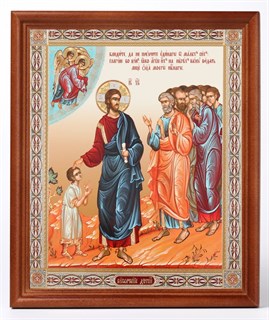 Икона в деревянной рамке 18х24 Благословение детей 4 235242