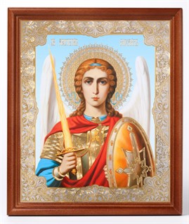 Икона в деревянной рамке 18х24 Михаил Архангел (поясной) 235308