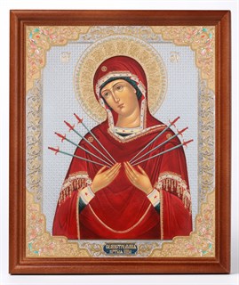 Икона в деревянной рамке 18х24 Семистрельная Божья Матерь 235368
