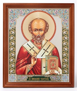 Икона в деревянной рамке 30х40 Николай Чудотворец 10 235553