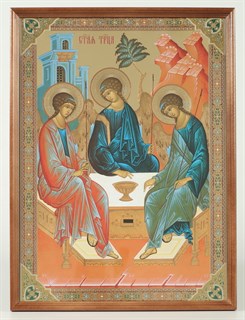 Икона в деревянной рамке 30х40 Троица (Рублевская) 4 235590