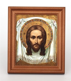 Икона в деревянной рамке 11х13 пленка Спас Нерукотворный 2 235614