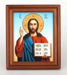 Икона в деревянной рамке 11х13 пленка Спаситель 235615